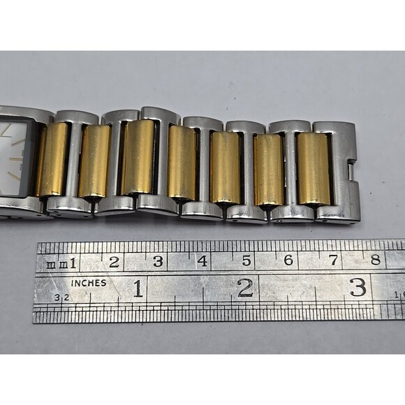 Jacques Lemans Geneve G2101 JL Two Tone Stainless Quartz Swiss Watch New Battery - Picture 6 of 8